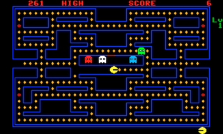Pac-OS9 Version 2 Level 1 game screen