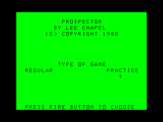 Prospector intro screen