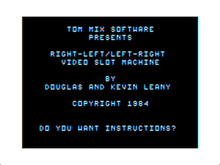 Right-Left Slots intro screen