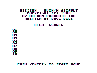 Rush'N Assault intro screen 2