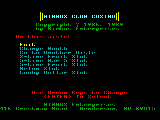 Slots and Cards menu screen #2
