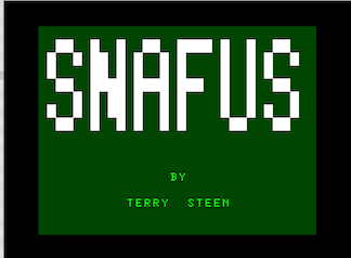 Snafus intro screen