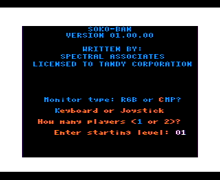 Soko-ban intro screen #2 on Coco 1/2