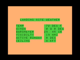 Space Shuttle game screen #1 (weather)