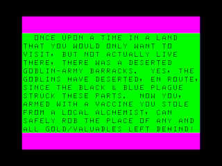 The Deserted Barracks intro screen #1