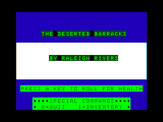 The Deserted Barracks intro screen #2