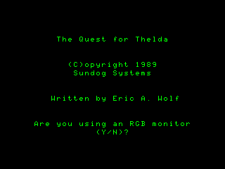 Quest For Thelda intro screen 1