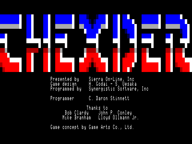Thexder intro screen