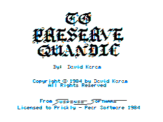 To Preserve Quandic intro screen #2