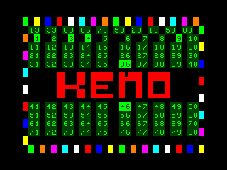 Vegas Gamepak Keno screens