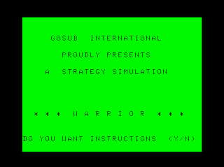 Warrior intro screen #1