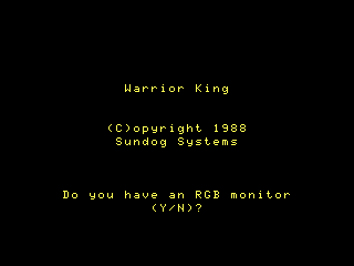 Warrior King intro screen 2