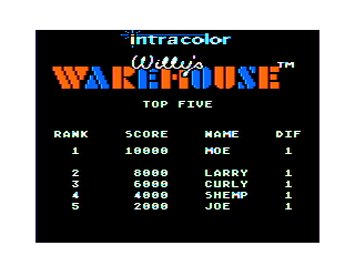 Willy's Warehouse intro screen 2