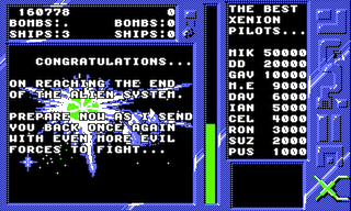 Xenion game screen #9 (end of solar system)